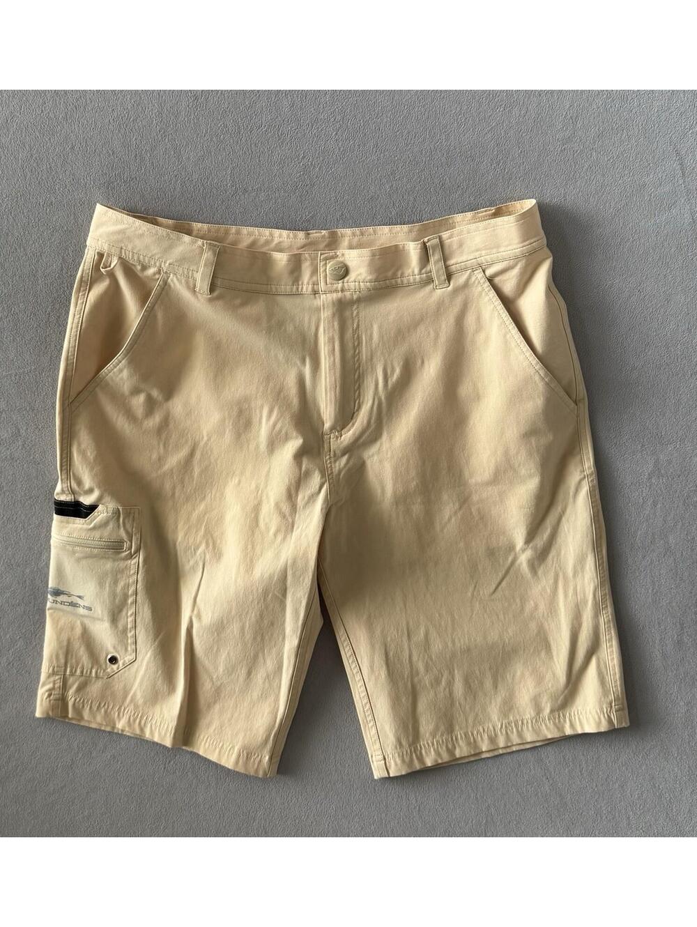 Grundéns Men’s Fishing Shorts Size 34 Beige Performance Stretch Cargo Shorts